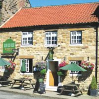 Outside seating at The Three Tuns pub in Osmotherley