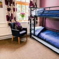 bunk beds in spacious room