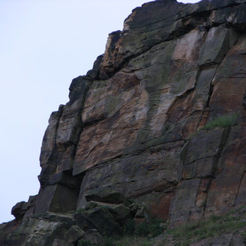 CLoseup of the cliffs at Roseberry Topping
