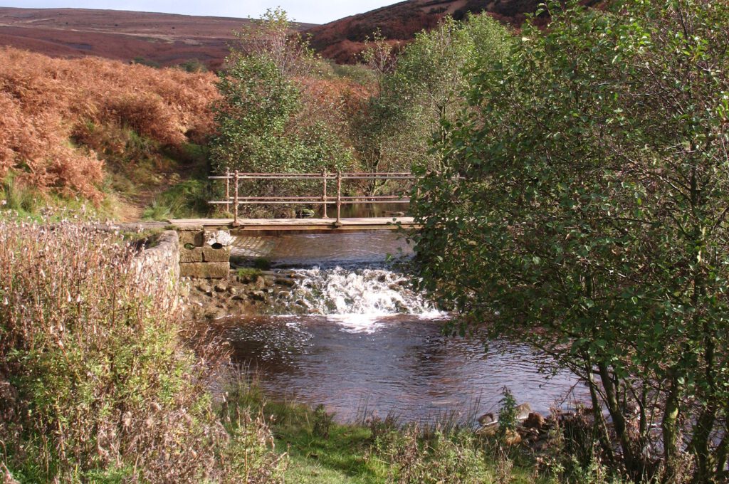stream running across moorland