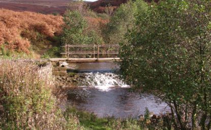 stream running across moorland